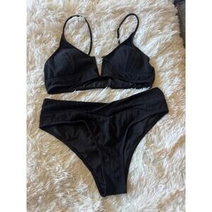NWOT Large Black bikini swimsuit beach summer pool swim 
￼
